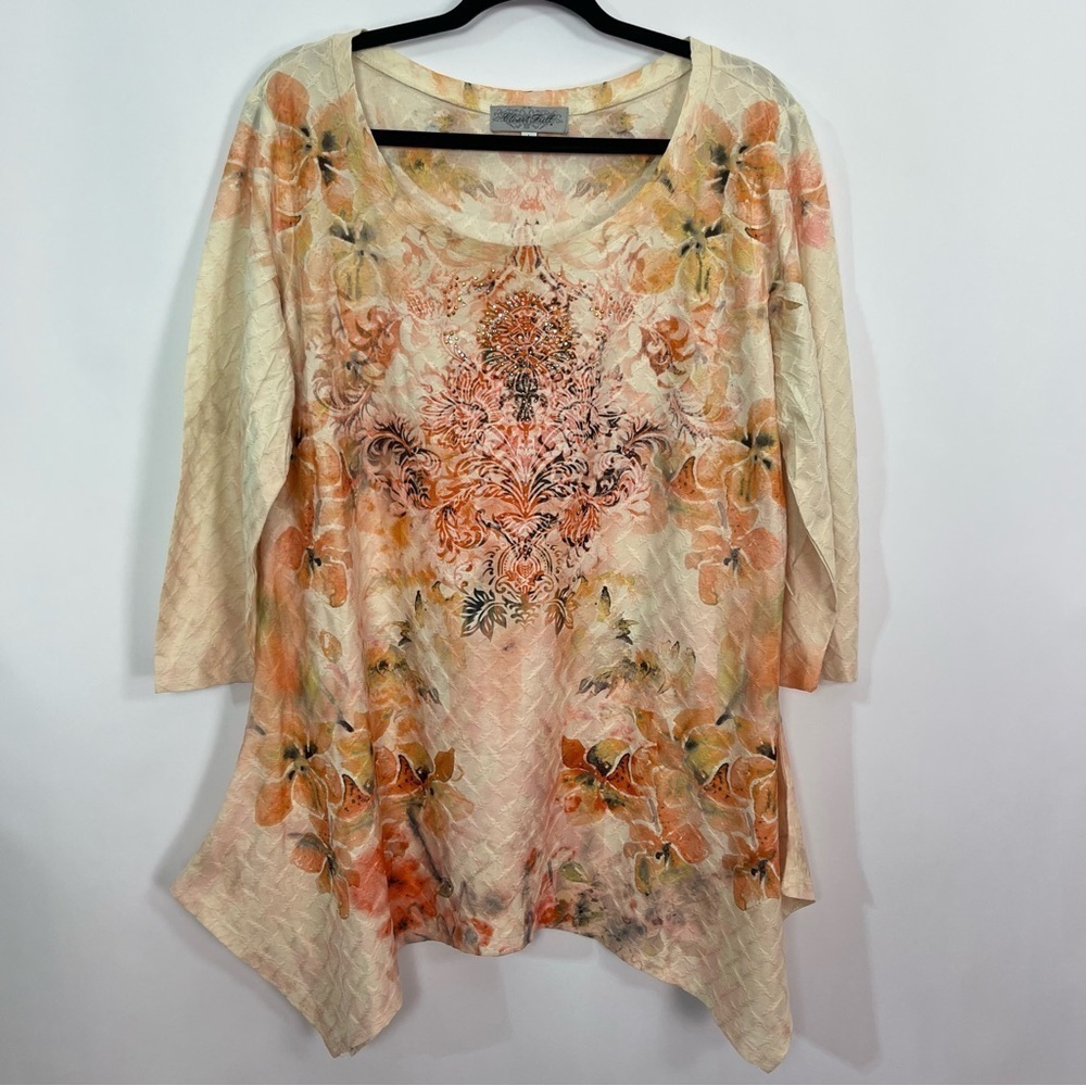 2/$30 Closet Full Women’s Handkerchief Hem Tunic Top sz Large